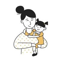 maman. icône de doodle enfant et famille dessinés à la main vecteur