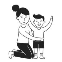 s'habiller. icône de doodle enfant et famille dessinés à la main
