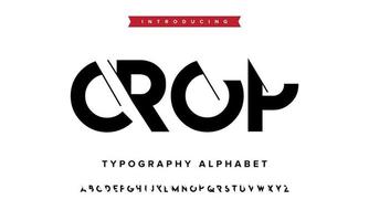 recadrer l'alphabet simple moderne isolé. typographie abstraite avec des lignes géométriques. illustration vectorielle vecteur