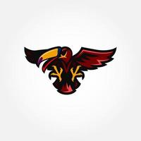 logo illustration mascotte de toucan avec style e-sport vecteur