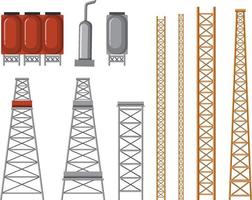 ensemble d'objets de l'industrie pétrolière vecteur