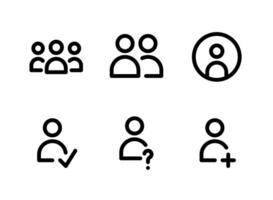 ensemble simple d'icônes de ligne vectorielle liées à l'interface utilisateur. contient des icônes en tant que groupe, utilisateur et plus encore. vecteur