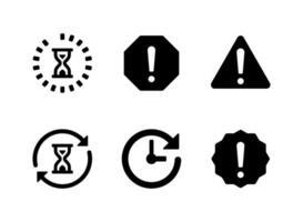 ensemble simple d'icônes solides vectorielles liées à l'interface utilisateur. contient des icônes comme le chargement, l'exclamation et plus encore. vecteur