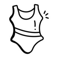 maillot de bain de plage, icône dessinée à la main vecteur