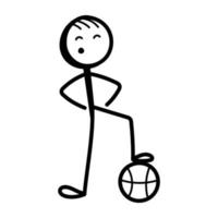 une icône de doodle bien conçue du jeu de football vecteur