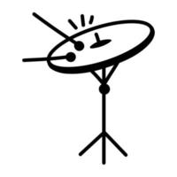 une icône de tambour dessinée à la main à la mode vecteur