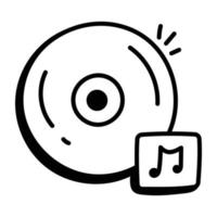 télécharger l'icône doodle pratique du cd de la chanson vecteur