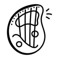 télécharger l'icône premium doodle de la harpe vecteur