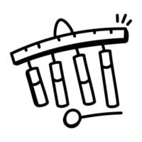conception pratique d'icônes de doodle de carillons vecteur