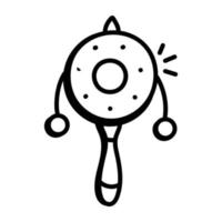 icône de doodle conçue de manière créative du tambour de singe vecteur
