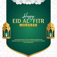 modèle de bannière carrée eid mubarak. illustration vectorielle adaptée aux cartes de voeux, aux publications sur les réseaux sociaux, aux affiches, aux événements, etc. vecteur