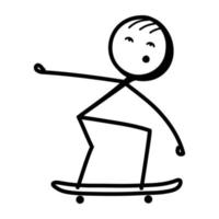 mettez la main sur cette icône doodle du patinage vecteur