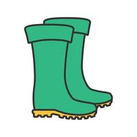 icône de couleur de bottes en caoutchouc. chaussures imperméables. équipement de pêche. illustration vectorielle isolée vecteur