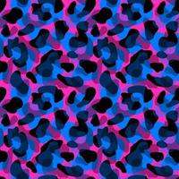 modèle sans couture de peau de léopard bleu. fond d'écran créatif en fourrure de guépard. les chats africains sauvages contemporains répètent l'illustration.
