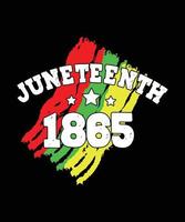 juin 1865. conception de t-shirt du mois de l'histoire des noirs vecteur