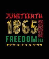 le 19 juin 1865 depuis le jour de la liberté. conception de t-shirt du mois de l'histoire des noirs