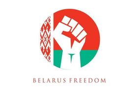 illustration de la conception de la liberté de la biélorussie avec le symbole du poing levé. liberté du biélorusse. illustration vectorielle pour les bannières d'affiches. conception pour l'humanité, la paix, les dons, la charité et l'anti-guerre vecteur