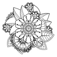 fleurs en noir et blanc. art de griffonnage pour livre de coloriage vecteur