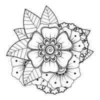 fleurs en noir et blanc. art de griffonnage pour livre de coloriage vecteur