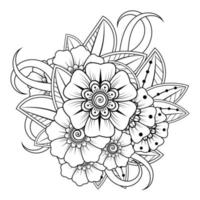 fleurs en noir et blanc. art de griffonnage pour livre de coloriage vecteur