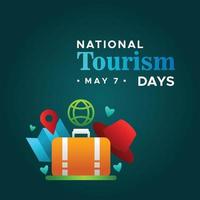 fond de conception de la journée nationale du tourisme pour le moment de salutation vecteur