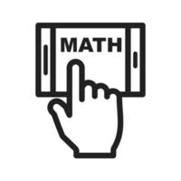étudier les mathématiques sur l'icône de la ligne mobile vecteur