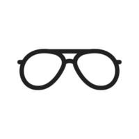 icône de ligne de lunettes vintage vecteur