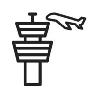 icône de ligne de tour de contrôle aérien vecteur