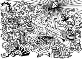 doodle vacances d'été, illustration vectorielle.
