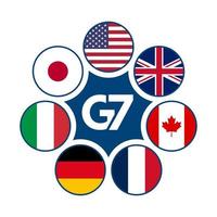 illustration vectorielle de conception du drapeau membre du g7. vecteur