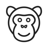 icône de ligne de visage de singe vecteur
