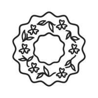 icône de ligne de couronne de roses vecteur