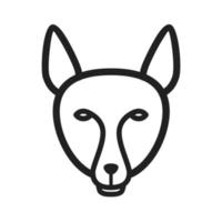 icône de ligne de visage de renard vecteur