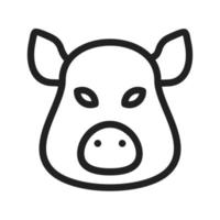 icône de ligne de visage de cochon vecteur