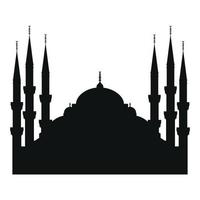 mosquée bleue turquie silhouette illustration vectorielle vecteur