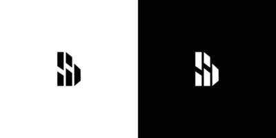 création de logo monogramme initial lettre bw moderne et unique 3 vecteur