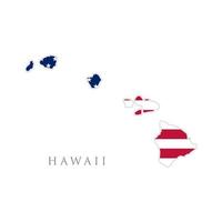forme de carte d'état d'hawaï avec drapeau américain. illustration vectorielle. peut être utilisé pour le jour de l'indépendance des états-unis d'amérique, le nationalisme et l'illustration du patriotisme. conception de drapeau des etats unis vecteur