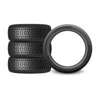 conception réaliste de pneus de voiture isolé sur fond blanc, illustration vectorielle