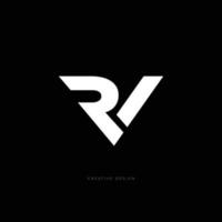 logo de marque de lettre rv vecteur