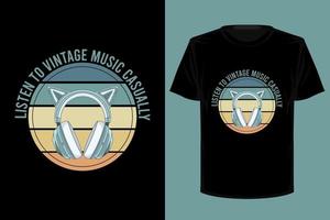 musique vintage rétro design de t shirt vintage vecteur