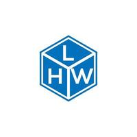 création de logo de lettre lhw sur fond noir. concept de logo de lettre initiales créatives lhw. conception de lettre lhw. vecteur