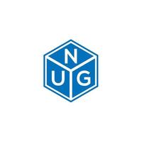 création de logo de lettre nug sur fond noir. concept de logo de lettre initiales créatives nug. conception de lettre de nug. vecteur