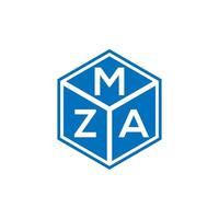 création de logo de lettre mza sur fond noir. concept de logo de lettre initiales créatives mza. conception de lettre mza. vecteur