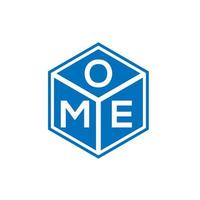 création de logo de lettre ome sur fond noir. concept de logo de lettre initiales créatives ome. conception de lettre ome. vecteur