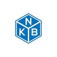 création de logo de lettre nkb sur fond noir. concept de logo de lettre initiales créatives nkb. conception de lettre nkb. vecteur