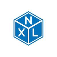 création de logo de lettre nxl sur fond noir. concept de logo de lettre initiales créatives nxl. conception de lettre nxl. vecteur