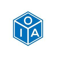 création de logo de lettre oia sur fond noir. concept de logo de lettre initiales créatives oia. conception de lettre oia. vecteur