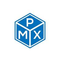 création de logo de lettre pmx sur fond noir. concept de logo de lettre initiales créatives pmx. conception de lettre pmx. vecteur