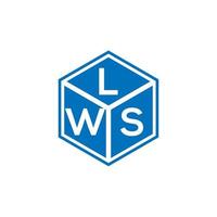 création de logo de lettre lws sur fond noir. concept de logo de lettre initiales créatives lws. conception de lettre lws. vecteur