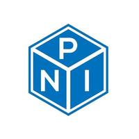 création de logo de lettre pni sur fond noir. concept de logo de lettre initiales créatives pni. conception de lettre pni. vecteur